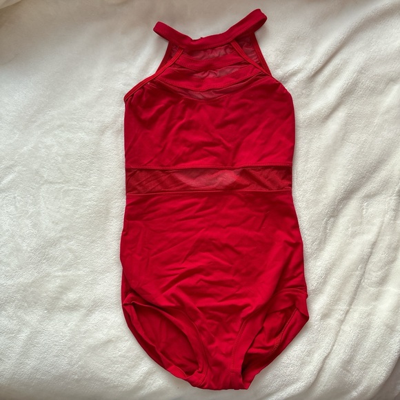 sadie jane red leotard with mesh cutouts - Picture 1 of 2